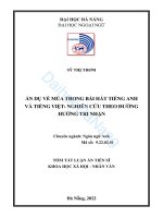 Ẩn dụ về mùa trong bài hát tiếng anh và tiếng việt nghiên cứu theo đường hướng tri nhận