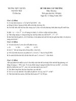 Đề thi học sinh giỏi cấp trường môn Hóa năm 2021-2022 - Trường THPT Chuyên Nguyễn Trãi