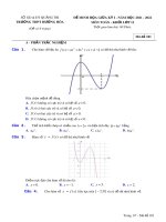 Đề thi giữa học kì 1 môn Toán lớp 12 năm 2021-2022 - Trường THPT Hướng Hóa (Mã đề 101)