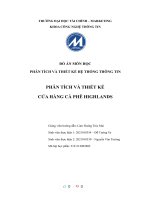ĐỒ án môn học PHÂN TÍCH và THIẾT kế hệ THỐNG THÔNG TIN PHÂN TÍCH và THIẾT kế cửa HÀNG cà PHÊ HIGHLANDS 