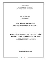 HOẠT ĐỘNG MARKETING CHO sản PHẨM BIA c a CÔNG TY TNHH MTV ủ THƯƠNG mại BIA sài gòn   SABECO 