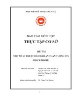 BÁO CÁO MÔN HỌC THỰC TẬP CƠ SỞ ĐỀ TÀI MỘT SỐ KĨ THUẬT ĐẢM BẢO AN TOÀN THÔNG TIN CHO WEBSITE