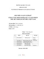 TIỂU LUẬN tâm lý DU KHÁCH HOA kỳ và GIẢI PHÁP THU hút KHÁCH mỹ đến VIỆT NAM 