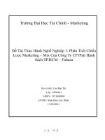 Đề tài thực hành nghề nghiệp 1 phân tích chiến lược marketing – mix của công ty CP phát hành sách TP HCM – fahasa 