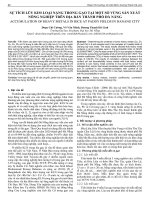 Sự tích lũy kim loại nặng trong gạo tại một số vùng sản xuất nông nghiệp trên địa bàn thành phố Đà Nẵng