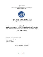 PHÂN TCH CHIẾN lược sản PHẨM của DÒNG sản PHẨM MACA ROOT FOR MEN THUỘC THƯƠNG HIỆU THE BODY SHOP  