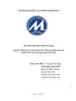 Tiểu luận môn kinh tế lượng chủ đề một số yếu tố ảnh hưởng đến tổng sản phẩm quốc nội (GDP) việt nam trong giai đoạn 1991 2020 