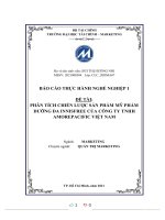 PHÂN TÍCH CHIẾN lược sản PHẨM mỹ PHẨM DƯỠNG DA INNISFREE của CÔNG TY TNHH AMOREPACIFIC VIỆT NAM 