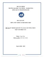 ĐỀ tài sứ MỆNH LỊCH sử của GIAI cấp CÔNG NHÂN VIỆT NAM HI n NAY 