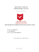 TIỂU LUẬN CHUỖI CUNG ỨNG đề tài QUẢN lý CHUỖI CUNG ỨNG của COCA  COLA 