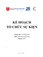 KẾ HOẠCH tổ CHỨC sự KIỆN SHARK TANK VIỆT NAM 