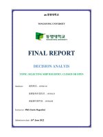 FINAL REPORT DECISION ANALYIS TOPIC SELECTING SHIP REGISTRY CLOSED OR OPEN