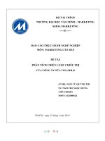 BÁO cáo THỰC HÀNH NGHỀ NGHIỆP môn MARKETING căn bản đề tài PHÂN TÍCH CHIẾN lược CHIÊU THỊ của CÔNG TY sữa VINAMILK 