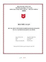 TIỂU LUẬN đề tài PHÂN TÍCH KINH NGHIỆM KINH DOANH QUỐC tế của tập đoàn đa QUỐC GIA PEPSI 