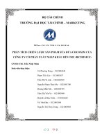 PHÂN TÍCH CHIẾN lược sản PHẨM sữa dừa COCOXIM của CÔNG TY cổ PHẦN XUẤT NHẬP KHẨU bến TRE (BETRIMEX) 