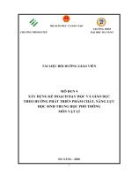MÔ ĐUN 4 XÂY DỰNG KẾ HOẠCH DẠY HỌC VÀ GIÁO DỤC THEO HƯỚNG PHÁT TRIỂN PHẨM CHẤT, NĂNG LỰC HỌC SINH TRUNG HỌC PHỔ THÔNG MÔN VẬT