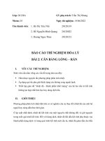 Báo cáo thí nghiệm hoá lý bài 2