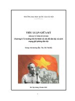 TIỂU LUẬN GIỮA KỲ MƠN HỌC TƯ TƯỞNG HỒ CHÍ MINH Chương II: Tư tưởng Hồ Chí Minh vấn đề dân tộc cách mạng giải phóng dân tộc