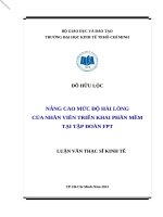 Nâng cao mức độ hài lòng của nhân viên triển khai phần mềm tại tập đoàn FPT  luận văn thạc sĩ 