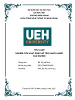 TIỂU LUẬN NGHIÊN cứu HOẠT ĐỘNG hỗ TRỢ KHÁCH HÀNG của BAEMIN 