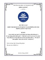 BÀI TIỂU LUẬN CHIẾN TRANH BẢO VỆ TỔ QUỐC VÀ GIẢI PHÓNG DÂN TỘC TRONG LỊCH SỬ VIỆT NAM