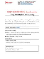LUYỆN IELTS LISTENING   form completion   IELTSFighter hỗ trợ học tập 