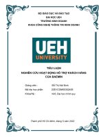 TIỂU LUẬN NGHIÊN cứu HOẠT ĐỘNG hỗ TRỢ KHÁCH HÀNG của BAEMIN 