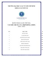 BUỔI THẢO LUẬN THỨ BA vấn đề CHUNG của hợp ĐỒNG (TIẾP) 