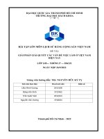 BÀI TẬP LỚN MÔN LỊCH SỬ ĐẢNG CỘNG SẢN VIỆT NAM ĐỀ TÀI GIẢI PHÁP GIẢI QUYẾT CÁC VẤN ĐỀ VIỆC LÀM Ở VIỆT NAM HIỆN NAY