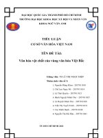 TIỂU LUẬN cơ sở văn hóa VIỆT NAM tên đề tài văn hóa vật chất của vùng văn hóa việt bắc 