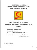 PHÂN TÍCH THIẾT kế hệ THỐNG đề tài PHẦN mềm QUẢN lý cửa HÀNG bán đồ ăn NHANH 