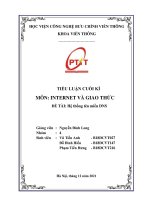 TIỂU LUẬN CUỐI kì môn INTERNET và GIAO THỨC đề tài hệ thống tên miền DNS 