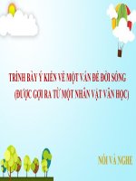 Giáo án trình chiếu (điện tử) nói và nghe trình bày ý kiến về một vấn đề trong đời sống gợi ra từ tác phẩm văn học  Ngữ văn 7 sách kết nối tri thức với cuộc sống