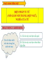 Giáo án trình chiếu (điện tử) Thực hành tiếng Việt nói giảm nói tránh, điệp ngữ... Bài 2 Ngữ văn 7 sách kết nối tri thức với cuộc sống