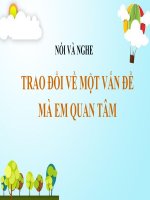 Giáo án trình chiếu (điện tử) Nói và nghe trao đổi một vấn đề mà em quan tâm Bài 1 Ngữ văn 7 sách kết nối tri thức với cuộc sống