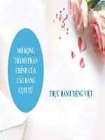 Giáo án trình chiếu Ngữ văn 7 Thực hành tiếng việt.  Mở rộng thành phần chính của câu bằng cụm từ