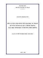 Rèn luyện cho sinh viên đại học sư phạm kĩ năng đánh giá quá trình trong dạy học Sinh học ở trường phổ thông