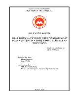 PHÁT TRIỂN và TÍCH hợp CHỨC NĂNG GIÁM sát TOÀN vẹn tệp TIN vào hệ THỐNG GIÁM sát AN TOÀN MẠNG