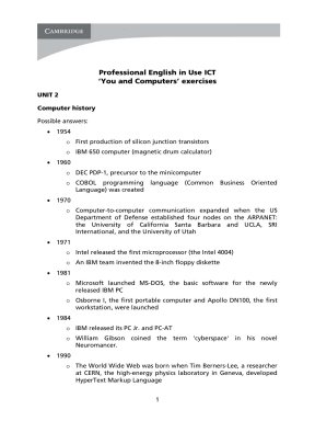 Professional english in use ICT you and computers answer keys
