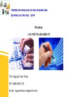 Chương 1 khái quát chung về tài liệu điện tử và lưu trữ điện tử 