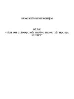 (SKKN HAY NHẤT) tích hợp giáo dục môi trường trong tiết học địa lý THPT 