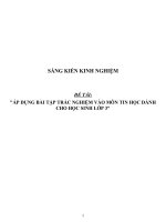 (SKKN HAY NHẤT) áp dụng bài tập trắc nghiệm vào môn tin học dành cho học sinh lớp 3 