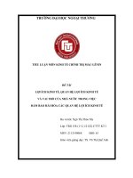 LỢI ÍCH KINH tế, QUAN hệ lợi ÍCH KINH tế và VAI TRÒ của NHÀ nước TRONG VIỆC đảm bảo hài hòa các QUAN hệ lợi ÍCH KINH tế 