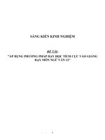 (SKKN HAY NHẤT) áp dụng phương pháp dạy học tích cực vào giảng dạy môn ngữ văn 12 