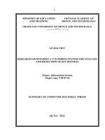 Tóm tắt tiếng anh: Nghiên cứu xây dựng hệ thống V-Sandbox trong phân tích và phát hiện mã độc IoT Botnet.