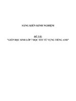 (SKKN HAY NHẤT) đề tài SKKN giúp học sinh lớp 7 học tốt từ vựng tiếng anh 