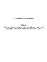 (SKKN HAY NHẤT) SKKN vận dụng phương pháp trò chơi vào dạy học môn GDCD tại trường THCS sơn lâm 