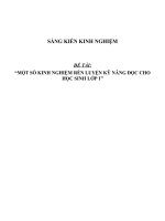 (SKKN HAY NHẤT) biện pháp rèn kỹ năng đọc cho học sinh lớp 1 trong các tiết tập đọc 