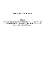 (SKKN HAY NHẤT) quản l nâng cao hiệu quả việc tổ chức tọa đàm đánh giá văn hóa giao tiếp, ứng xử của học sinh THPT bằng hình thức sân khấu hóa 