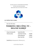 LẬP TRÌNH WEB (CO3049)  BÀI TẬP LỚN Đề tài WEBSITE CHO CÔNG TY DOANH NGHIỆP